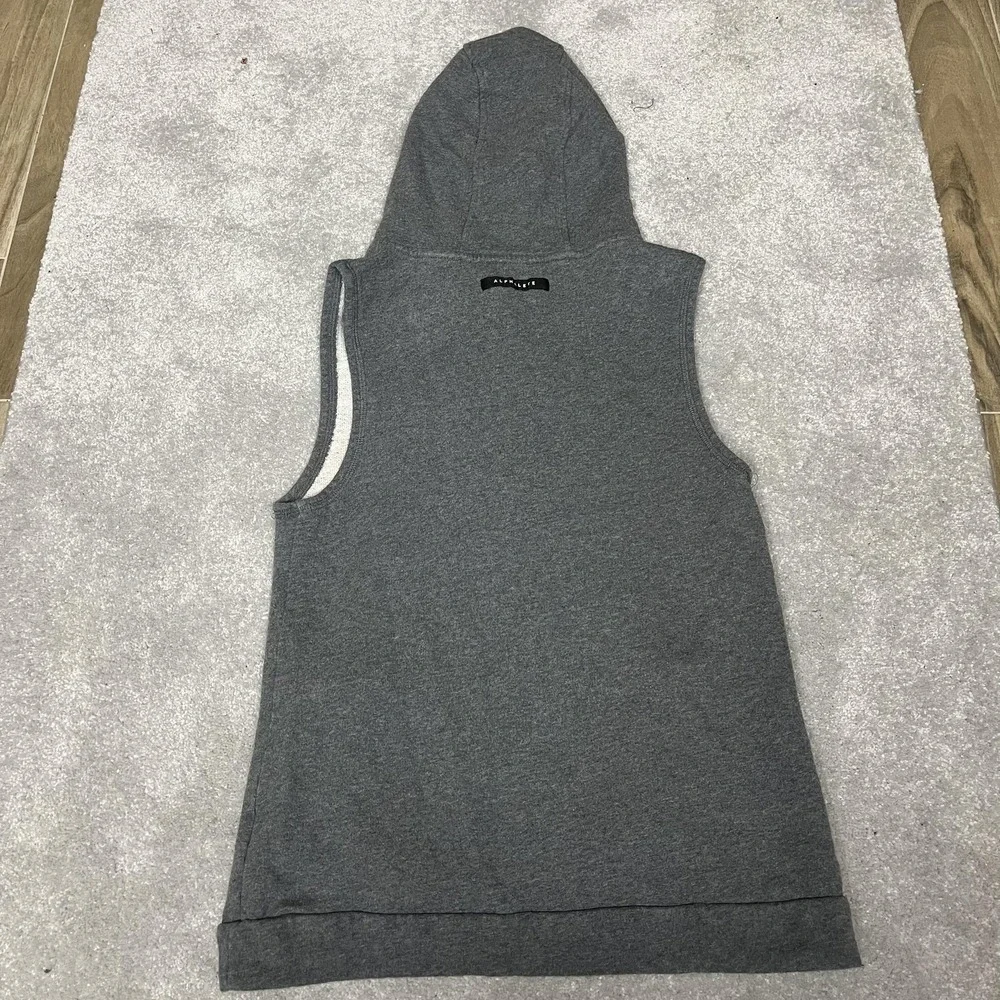 Alphalete Hoodie Mens Small Gray‎ Sleeveless Pullover Athletic Gym Workout Sport - Picture 6 of 7